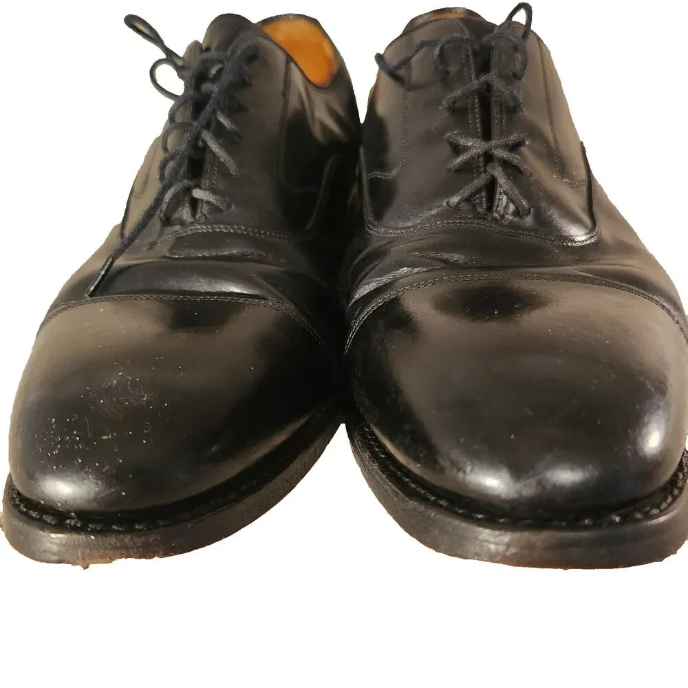 Johnston & Murphy Mens 10D Black Leather Dress Shoes Oxford Classic Formal